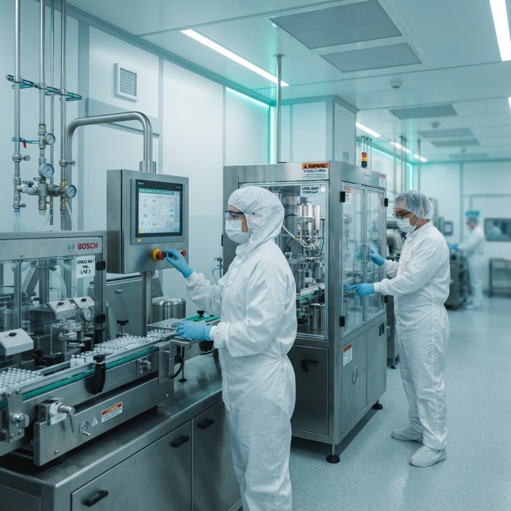 WHO-GMP certified oncology manufacturing cleanroom at Salus Pharmaceuticals